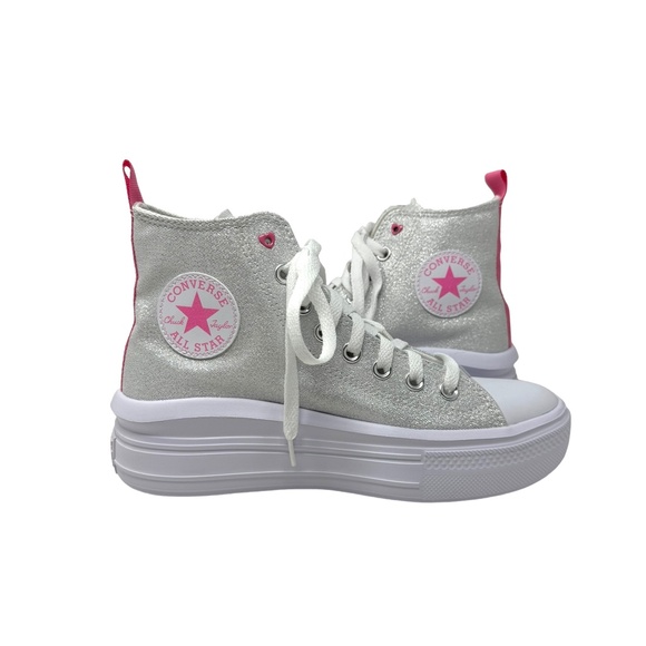 Converse Chuck Taylor Move Platform Shoes Women Kids Canvas Silver Pink A06332C - Picture 5 of 8